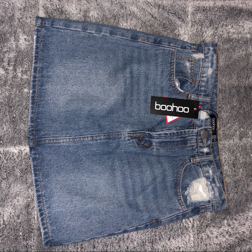 boohoo denim skirt